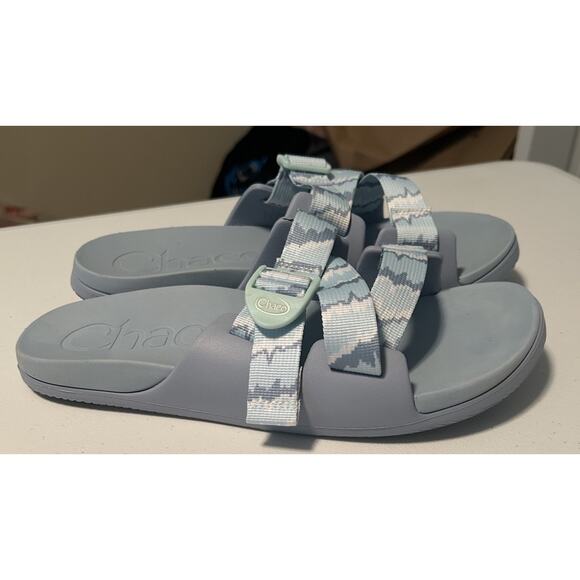 Chaco Slides Sandals Gray/Blue Womens Size 12 - Picture 3 of 6